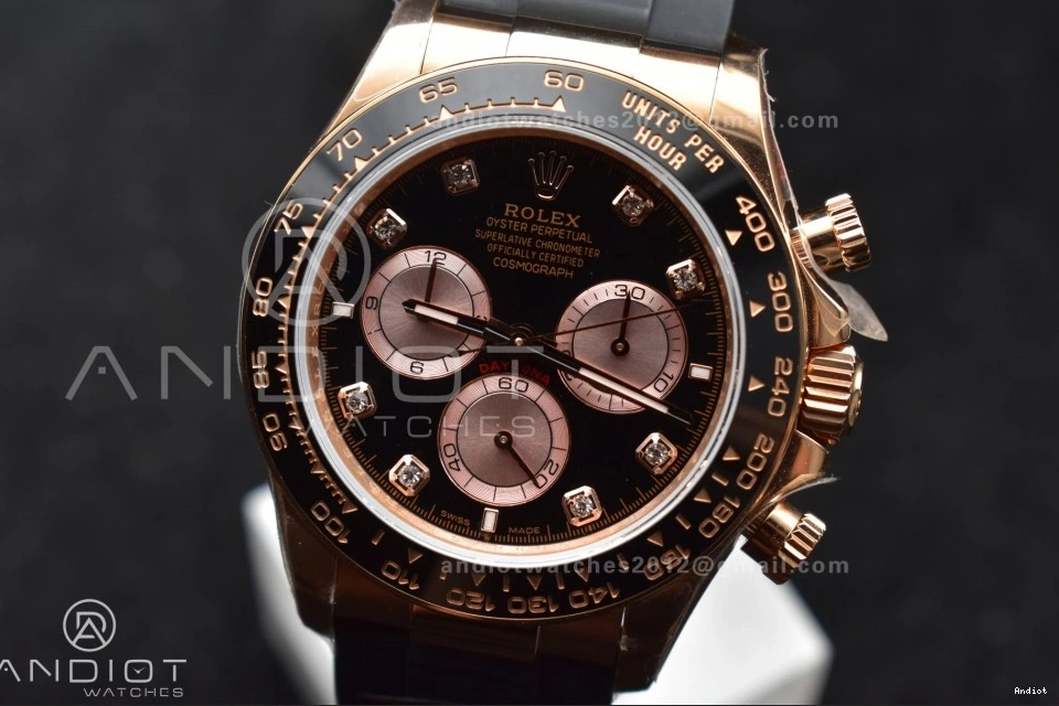 1:1 Edition Black QF Best Oysterflex SH4131 V6 Dial (Weighted) on Strap RG Daytona 126515 Diamonds 0519